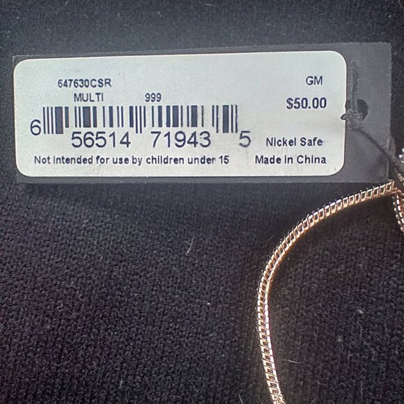 Adjustable Long Gold Tone Necklace New with Tags - Picture 6 of 6